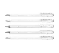 PENTEL Lote de 5 bolígrafos de tinta de gel híbrido Milky Pastel blanco