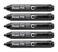 PENTEL Lote de 5 rotuladores permanentes NXN50 retráctiles, color negro