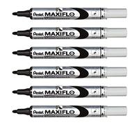 PENTEL Lote de 6 rotuladores MAXIFLO MWL5S para pizarra, color negro