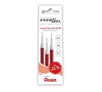 Pentel - LR7-3B - Recambio para bolígrafo EnerGel de 0,7 mm, color rojo, Blister de 3 recambios