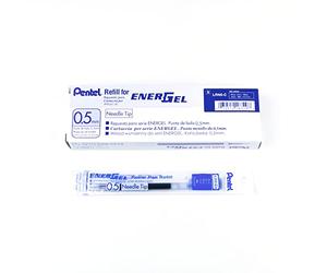 Pentel LRN5-C Energel - Lote de 12 cartuchos de tinta de recambio para bolígrafos Pentel Energel BLN75, BLN105 y BL625 (punta aguja 0.5 mm), color azul