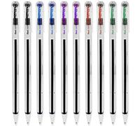 Pentel Magníficos bolígrafos BK77 de punta de 0,7 mm, trazo de 0,25 mm de ancho de trazo fino, tinta recargable, paquete de 10 unidades, tinta negra, azul, violeta, roja y verde