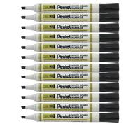Pentel Marcador de pizarra blanca con punta de cincel de 4,5 mm para uso diario, color negro