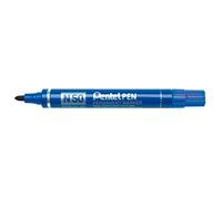 Pentel - Marcador industrial con cuerpo de aluminio y punta gruesa. Apto para casi todas las superficies. Color azul. - Pack de 12