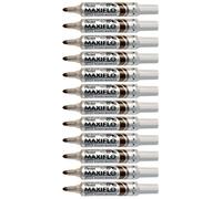 Pentel - Marcador Maxiflo para pizarra blanca de punta gruesa. Color marrón. - Pack de 12