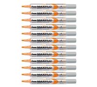 Pentel - Marcador Maxiflo para pizarra blanca de punta media. Color naranja. - Pack de 12