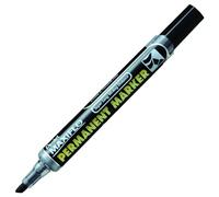 Pentel - Marcador permanente Maxiflo con pulsador trasero para bombear la tinta. Punta biselada. Color negro. - Pack de 12