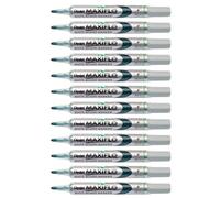 Pentel Maxiflo - Lote de 12 rotuladores para pizarra blanca (punta mediana, tinta líquida), color verde