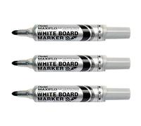 PENTEL MAXIFLO MWL5M - Rotuladores para pizarra blanca (3 unidades), color negro