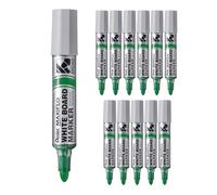Pentel Maxiflo MWL5W-DX - Rotulador de pizarra blanca (punta cónica ultrancha, 12 unidades), color verde