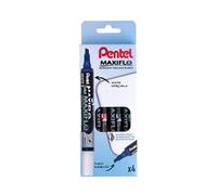 Pentel Maxiflo - Rotulador para pizarra blanco, multicolor - Paquete de 4