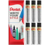 Pentel Minas de recambio mecánicas Super Hi-Polymer para lápices automáticos/mecánicos, en embalaje de almohada (0,5 mm 4B, paquete de 6)