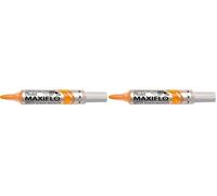 Pentel MWL5M-G - Marcador Maxiflo para pizarra blanca de punta gruesa, Color amarillo (Paquete de 2)