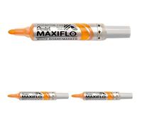Pentel MWL5M-G - Marcador Maxiflo para pizarra blanca de punta gruesa, Color amarillo (Paquete de 3)