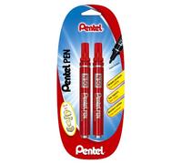 Pentel N50 - Marcador de punto - Parent, color Red (Pack of 2) Blister de 2