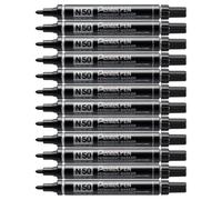 Pentel Rotulador permanente N50 (Ref N50-A) – Punta bala 1,5–2 mm Negro – Pack de 12