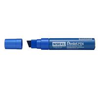 Pentel N50XL-C - Marcador permanente con punta biselada (6 unidades), color azul