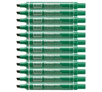 Pentel N60 - Rotulador de punta de cincel (12 unidades), color verde