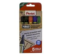 Pentel N860 - Rotulador permanente, 5 unidades