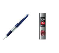 Pentel P1037C - Portaminas de lujo metálico, azul, 0,7mm + - Minas Ain Stein 0,7mm B