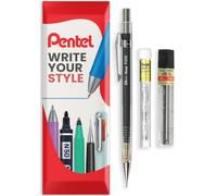 Pentel P200 - Juego de 3 gomas de borrar para portaminas, color negro | Dibujo técnico preciso recargable de 0,5 mm para bocetos y escritura