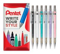 Pentel P200 - Juego de 6 gomas de borrar para portaminas | Dibujo técnico preciso recargable de 0,5 mm para bocetos y escritura