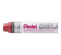 Pentel paint marker marcador de pintura - punta media 4.5mm - permanente en todas las superficies - resistente a luz y agua - cuerpo de aluminio - color rojo perla (12 uds)