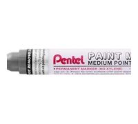 Pentel paint marker marcador de pintura - punta media 4.5mm - permanente en todas las superficies - resistente a luz y agua - cuerpo de aluminio - color negro perla (12 uds)