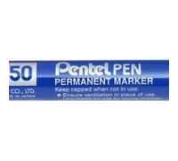 Pentel pen n50 rotulador permanente - punta de 4.3mm - resistente a agua y luz - color azul (12 uds)