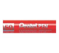 Pentel pen n50 rotulador permanente - punta de 4.3mm - resistente a agua y luz - color rojo (12 uds)