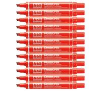 Pentel Pen N60 - Rotuladores permanentes (12 unidades, punta biselada, tinta roja)