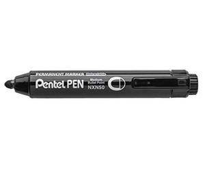 Pentel Pen NXN50-AX - Rotulador permanente retráctil punta cónica media, color negro