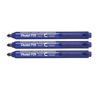 PENTEL PENTEL PEN NXS15 - Lote de 3 marcadores permanentes retráctiles, color azul