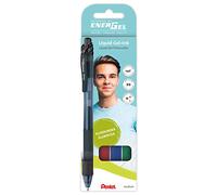 Pentel Roller EnerGel-X BL107, tinta de gel líquida, estuche de 4