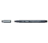 Pentel Pointliner 0,03 mm, color negro, paquete de 12