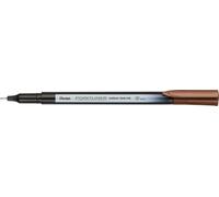 Pentel Pointliner Colour S40 - Rotulador de punta fina (0,4 mm, 12 unidades), color marrón