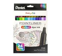 Pentel Pointliner colour S40 - Rotuladores de punta fina (0,4 mm, 6 x 24 unidades, colores surtidos)