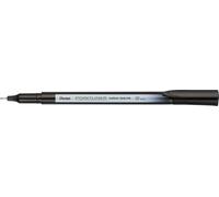 Pentel Pointliner Colour S40 - Rotuladores de punta fina (tinta tintada, 0,4 mm, 12 unidades), color negro