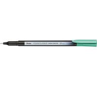 Pentel Pointliner Colour S40 - Rotuladores de punta fina (tinta tintada, 0,4 mm, 12 unidades), color verde