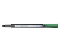 Pentel Pointliner Colour S40 - Rotuladores de punta fina (tinta tintada, 0,4 mm, 12 unidades), color verde