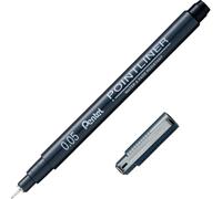 Pentel Pointliner S20P-05A, rotulador de punta fina, negro, resistente al agua y a la luz, 0,05 mm, 12 unidades