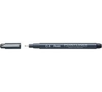 Pentel Pointliner S20P-4A, rotulador de punta fina, negro, resistente al agua y a la luz, 0,4 mm, 12 unidades