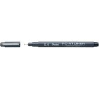 Pentel Pointliner S20P-4A - Rotulador de punta fina (resistente al agua y a la luz, 0,4 mm, 1 unidad), color negro