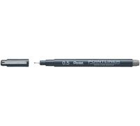 Pentel Rotulador de punta fina Pointliner S20P-5N – 0,5 mm, resistente al agua y a la luz, gris