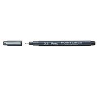 Pentel Pointliner S20P-8A, rotulador de punta fina, negro, resistente al agua y a la luz, 0,8 mm