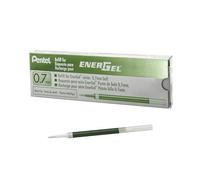 Pentel Recambio Energel retráctil con punta de bola escritura verde claro - Pack de 12
