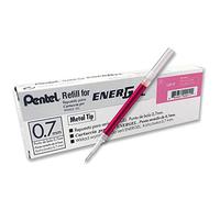 Pentel Recambio de tinta LR7-P para bolígrafo de gel 0,7 mm punta metálica Rosa 12 unidades