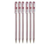 Pentel Rojo Excelente Bolígrafo Bolígrafos 0.7mm Punta de Pluma 0.25mm Line Ancho Línea Fina Tinta Recargable BK77 (Paquete de 6)