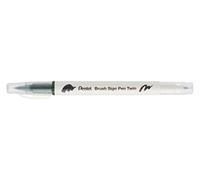 Pentel - Rotulador Brush Sign Pen Twin, color verde oliva. Pack 10