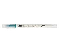 Pentel Rotulador de punta doble color verde oscuro, paquete de 10